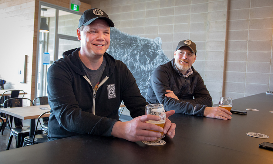 Kevin Danard and Jeff Pollock inside the Growlery Beer Co.