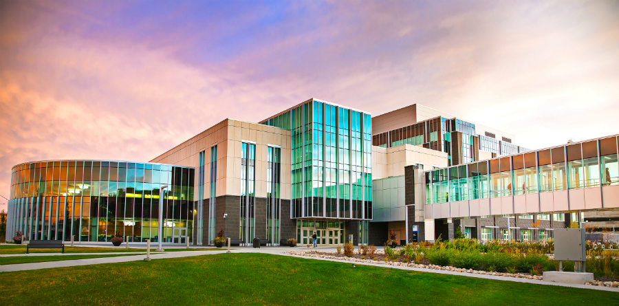 NAIT's Centre for Applied Technology at sunrise