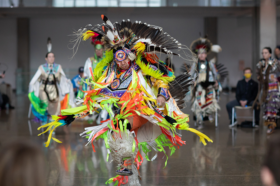 aboriginal dancer at NAIT year end celebration