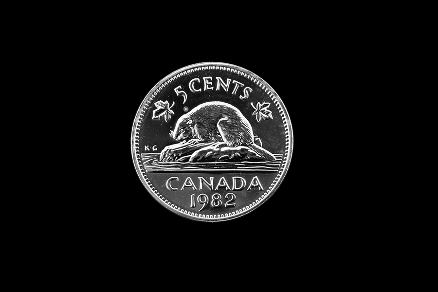 close up of canadian nickel