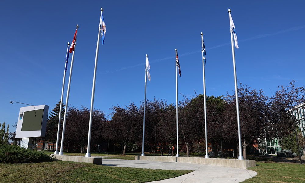 NAIT's Flagpole Plaza, opened in September 2023