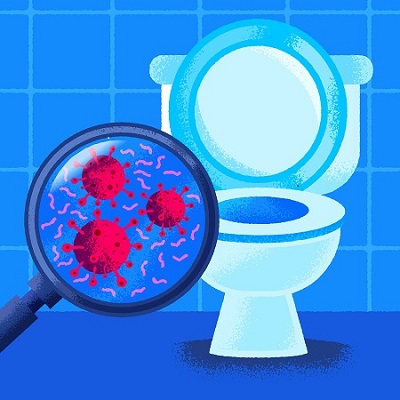 toilet with germs on it