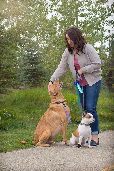 Shannon Horricks and her dogs