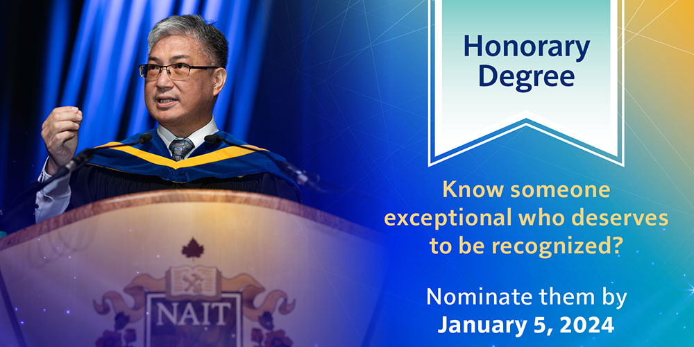 advertisement for honorary degree nominations featuring hubert lau