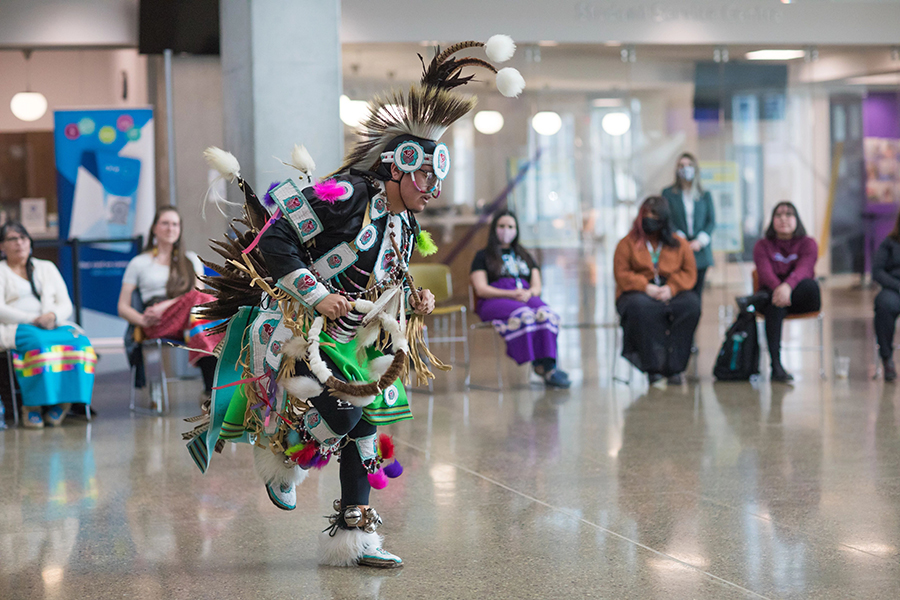 indigenous dancer at NAIT main campus