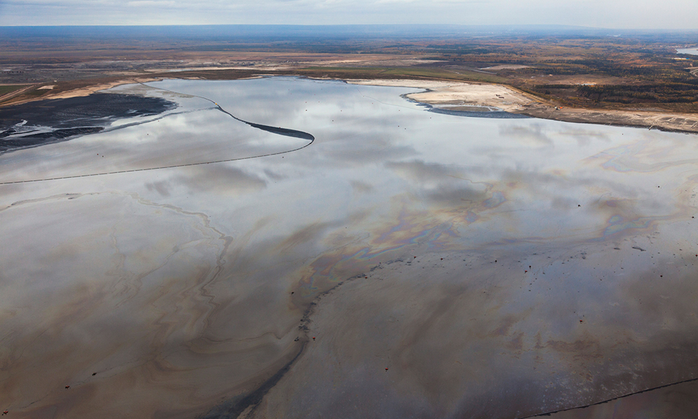 oil sands tailings pond in northern alberta