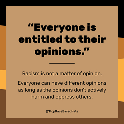 explanation of how racism is not a matter of opinion