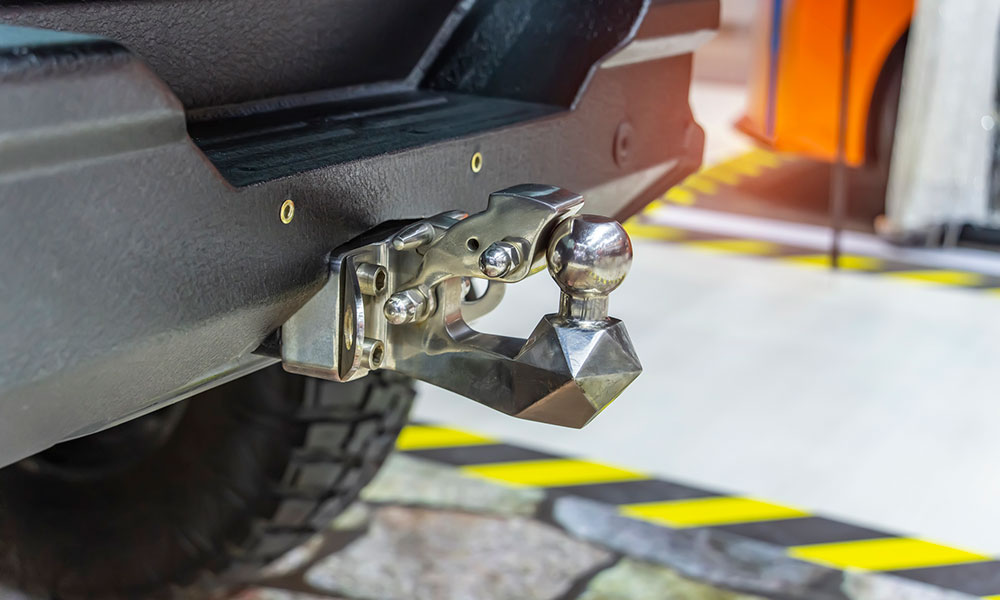 close up of pick up truck hitch