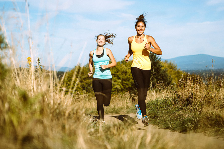 friends running together