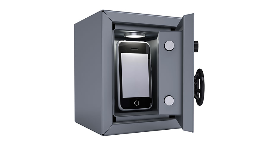 smartphone in a safe