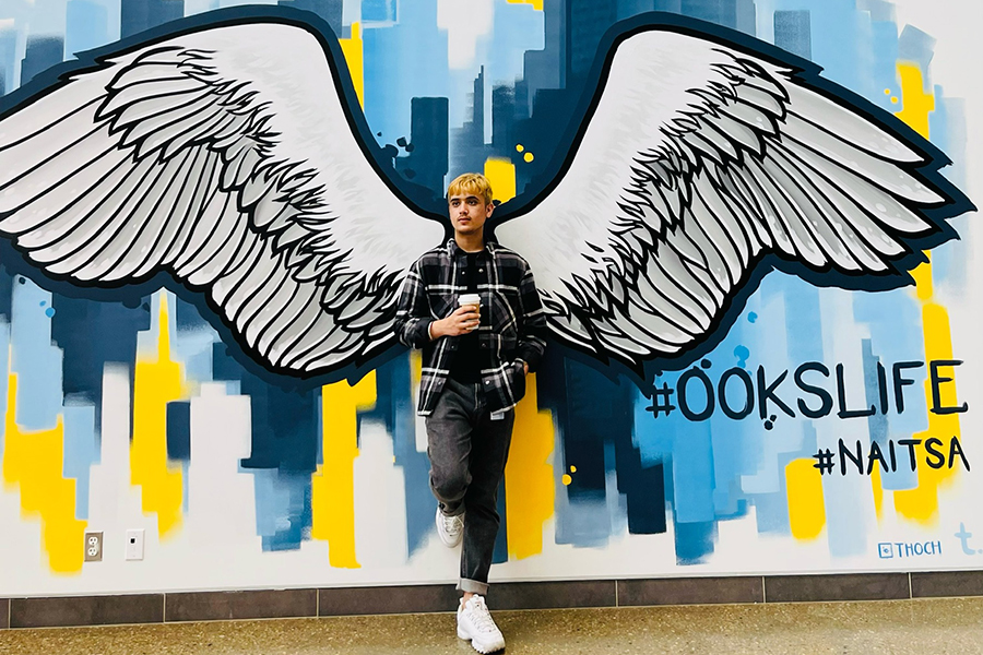 nait student with wings drawing in feltham centre