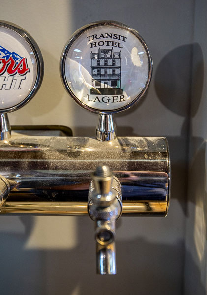 beer tap handle at transit hotel, edmonton