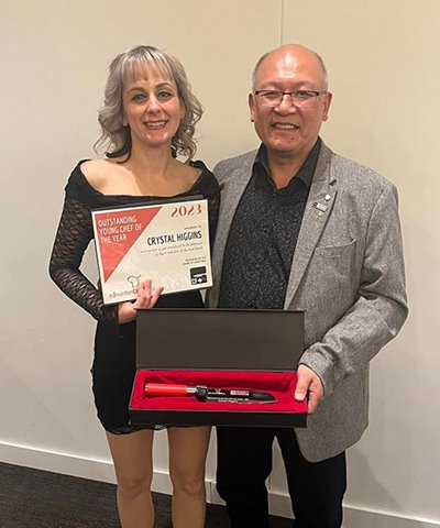 nait grad crystal higgins with instructor ron wong