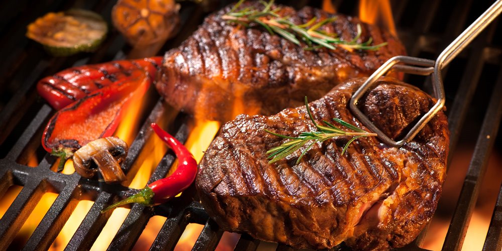 meat on barbecue